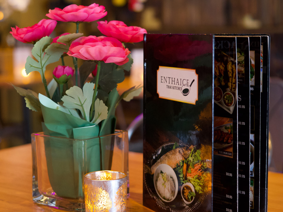 An elegantly set table in the restaurant
