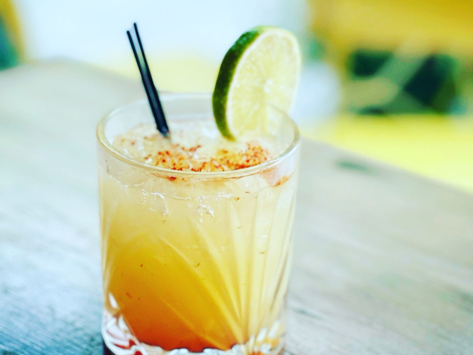 Thai Spice Cocktail with fresh garnishes