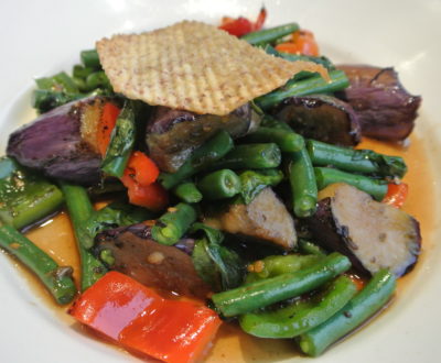 SAUTEED STRING BEANS AND EGGPLANT