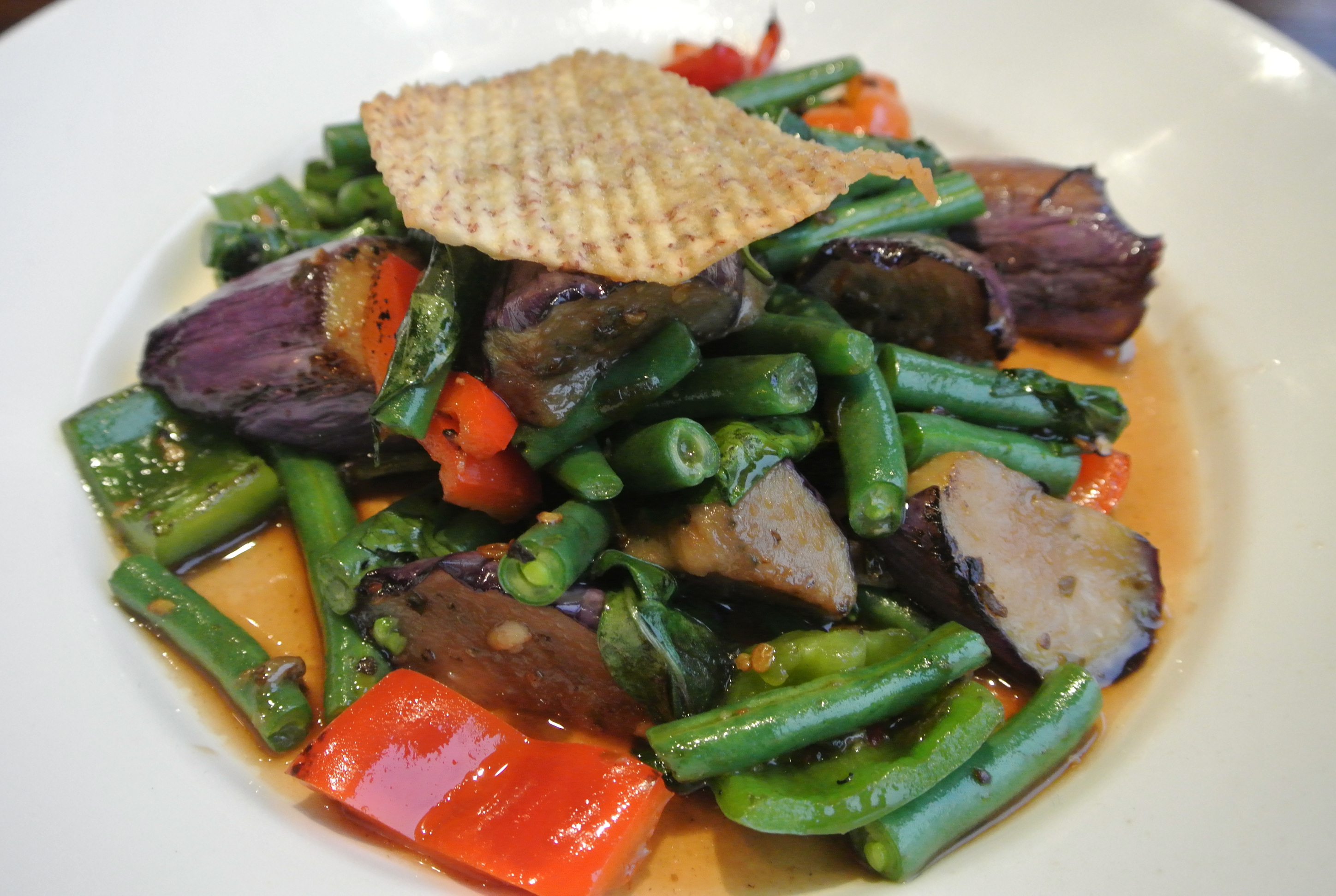 SAUTEED STRING BEANS AND EGGPLANT